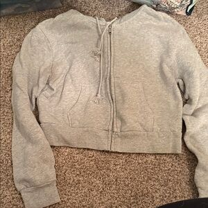 Casual Gray Women's Zip-Up Hoodie